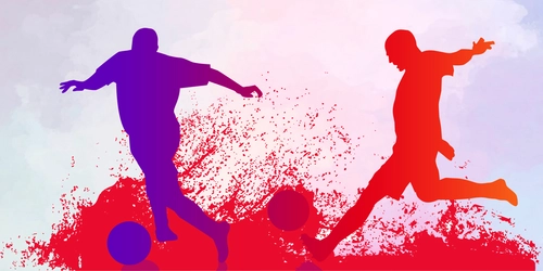 футболисты, игроки, красные, фиолетовые