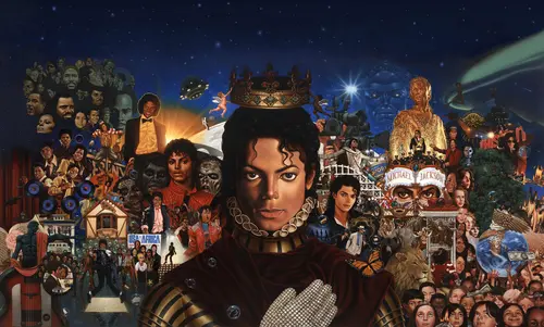 Майкл Джексон, небо, луна, фото, звёзды, корона, синие, коричневые
