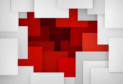 квадраты, кубики, линии, углы, белые, красные